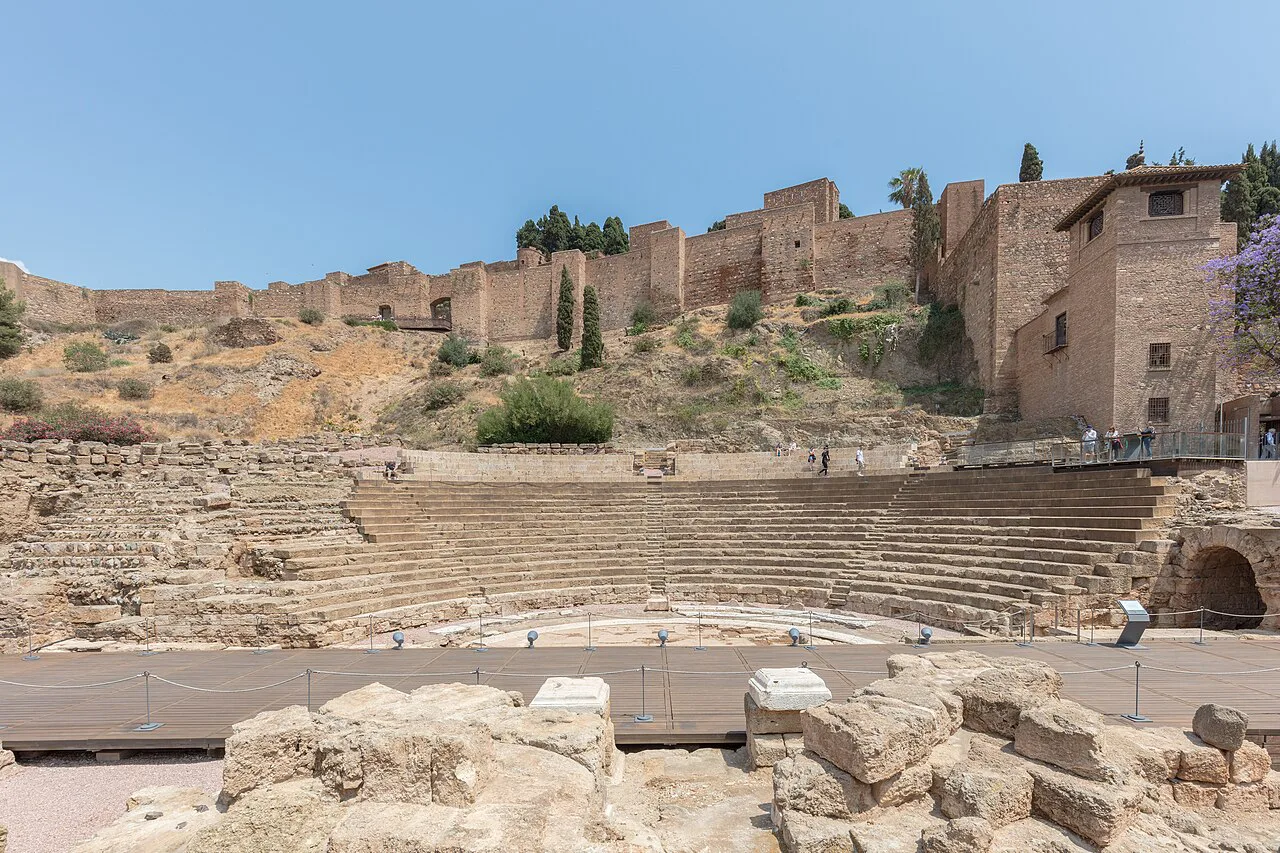 The Roman Theatre of Málaga below the Alcazaba walls.