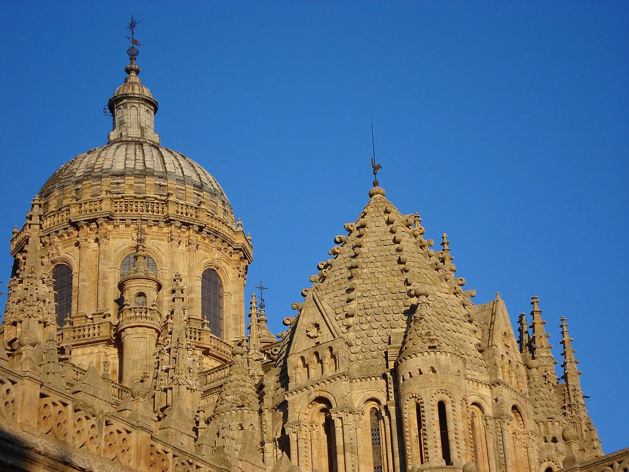 The domes and towers of Salamanca Cathedral.
