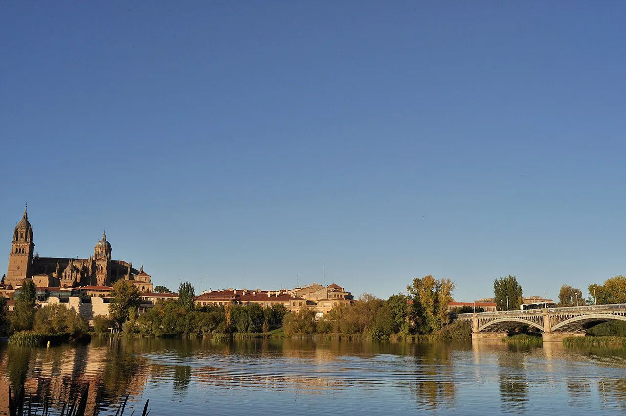 Salamanca's cathedrals across the River Tormes.