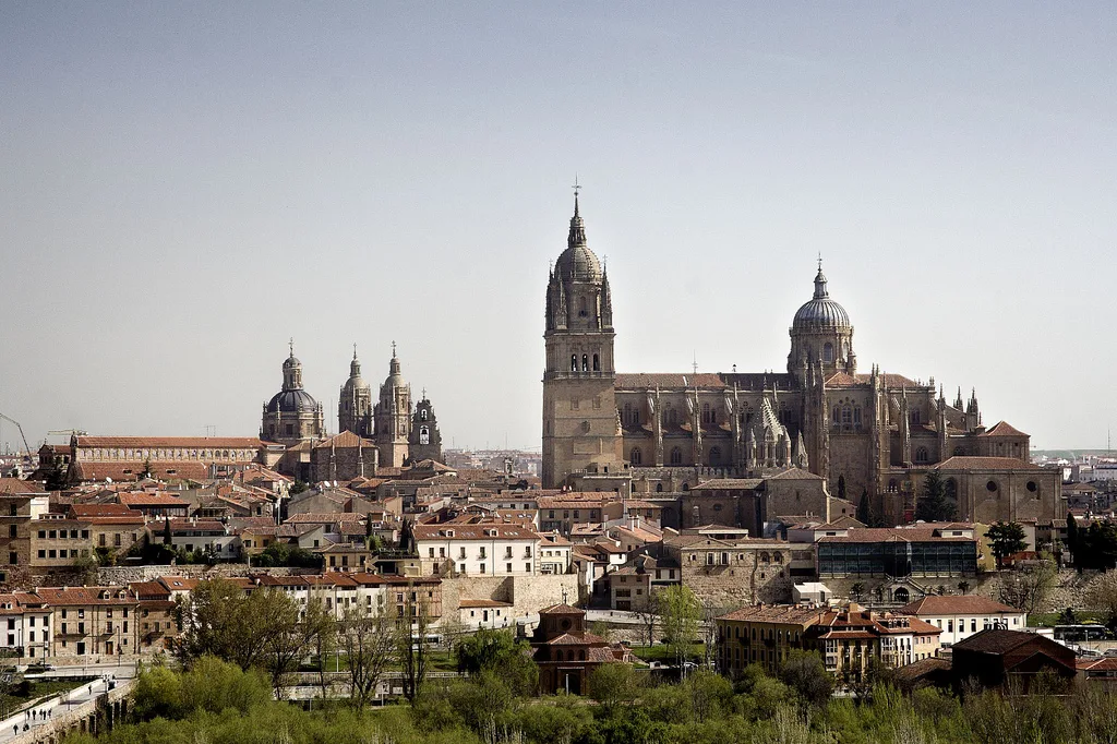 The skyline of Salamanca with its cathedrals.