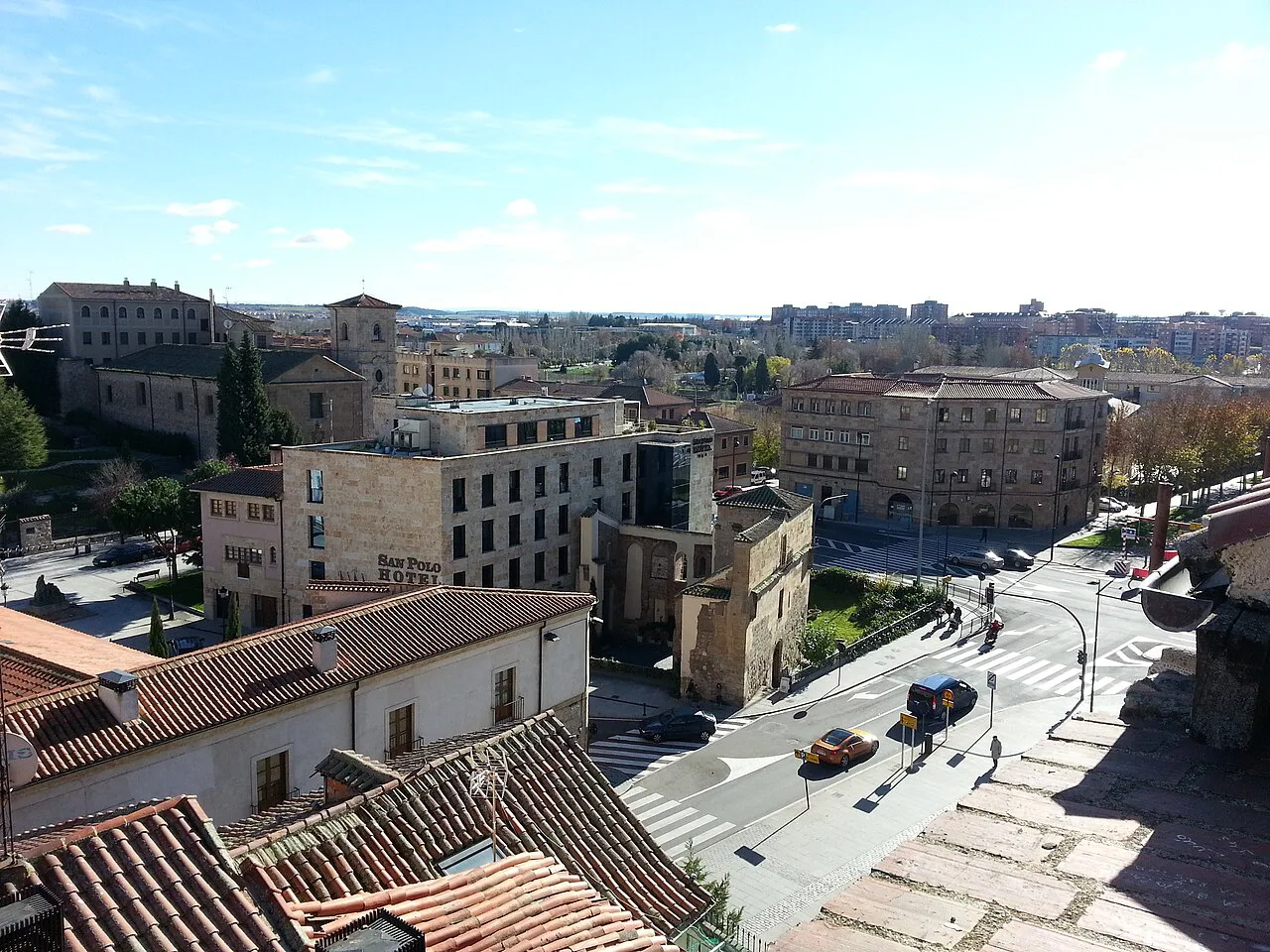 Rooftops and streets seen from the Cuesta de Carvajal, Salamanca.