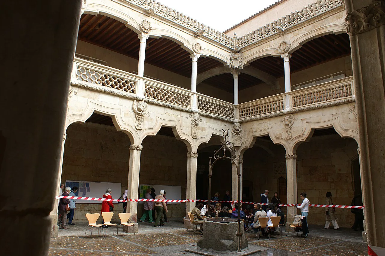 An arcaded courtyard at the University of Salamanca.