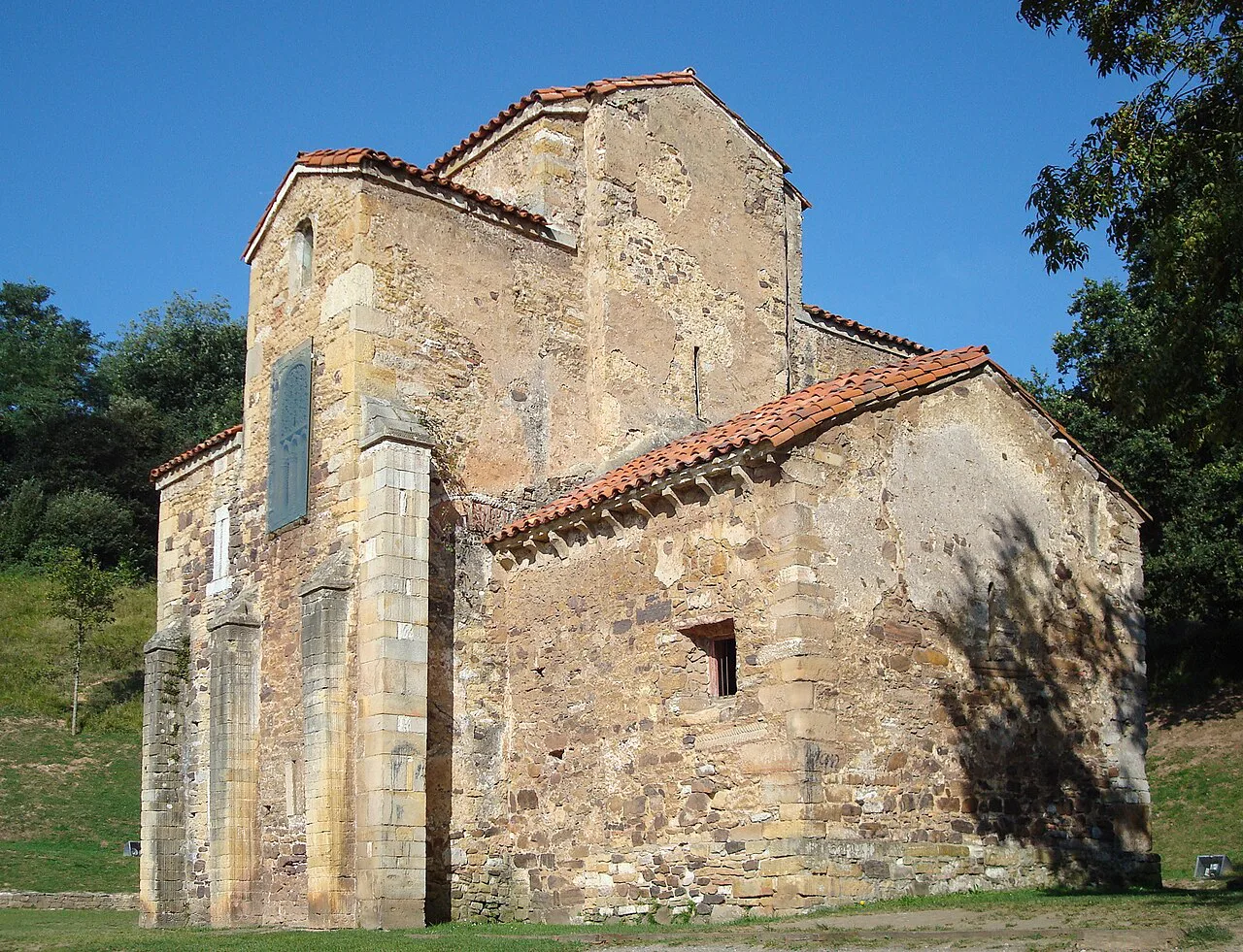 The church of San Miguel de Lillo from the south-east, Oviedo.