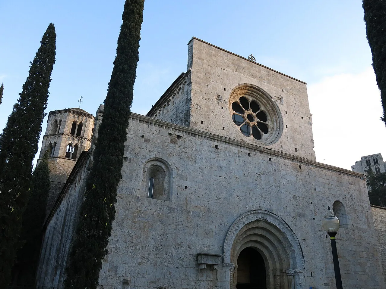 The west façade of the Romanesque monastery of Sant Pere de Galligants, Girona.