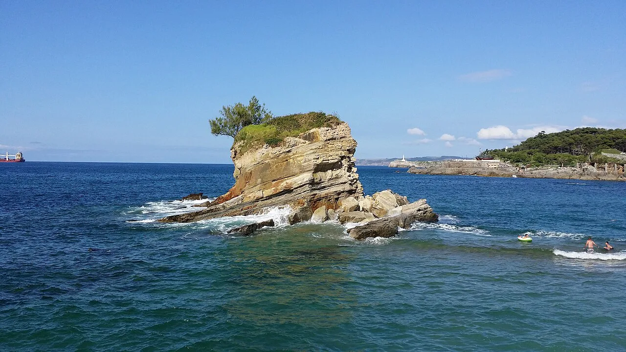A rocky islet off the coast at Santander.