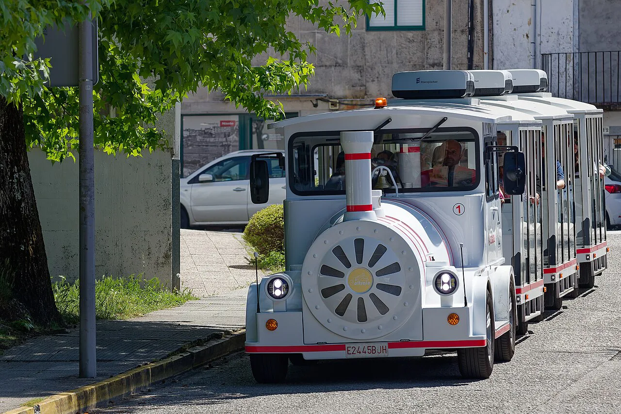 A tourist train in Santiago de Compostela.