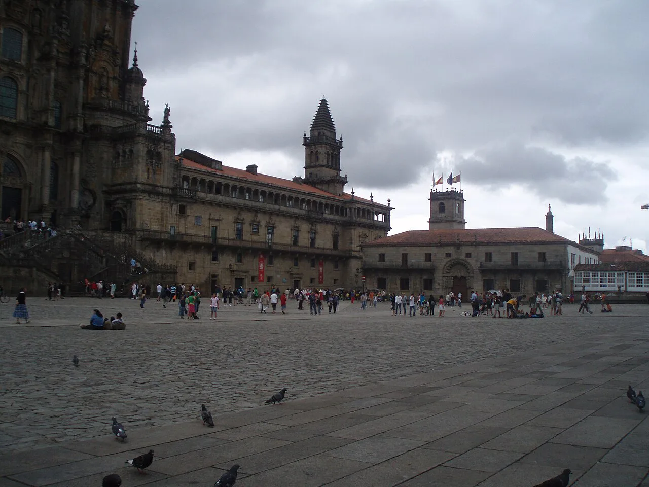 Praza do Obradoiro with the cathedral, Santiago de Compostela.