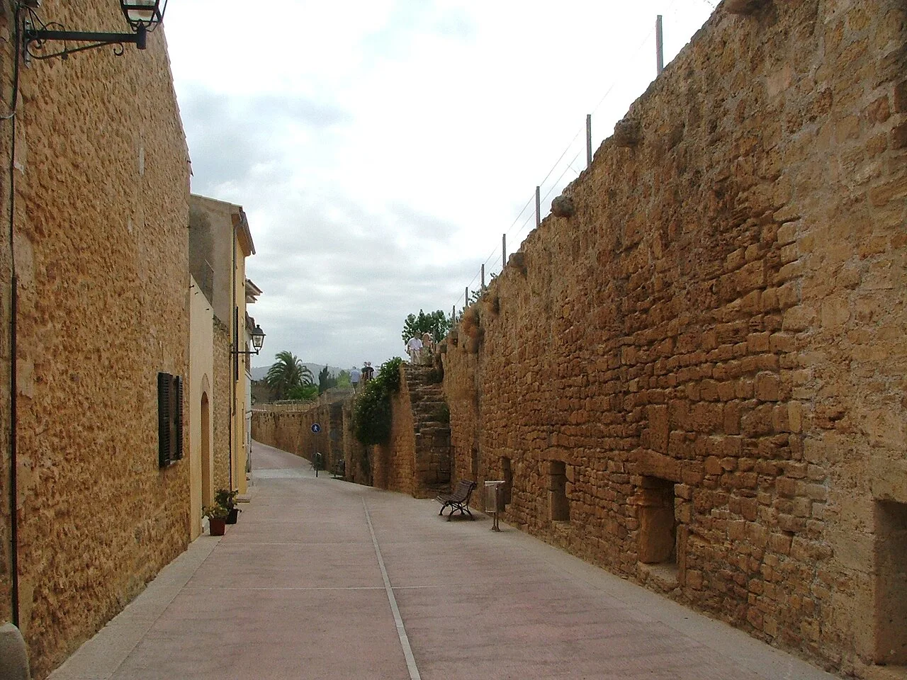 A lane running beside the medieval walls of Alcúdia.