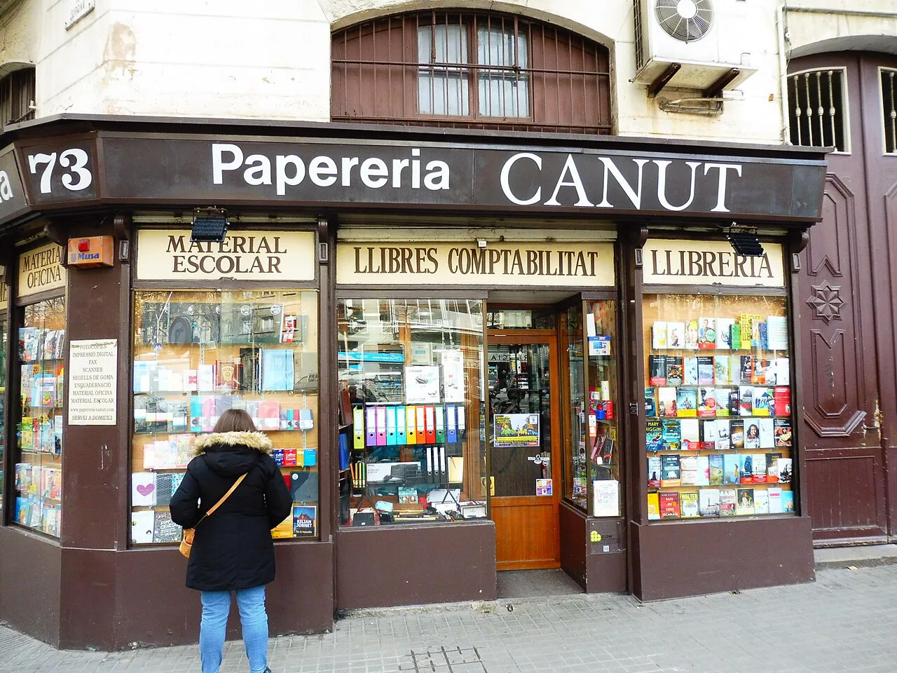 The historic Papereria Canut shopfront in Girona.