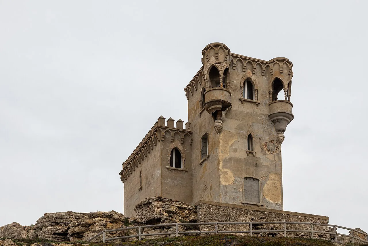 The Castillo de Santa Catalina on its rocky hill, Tarifa.