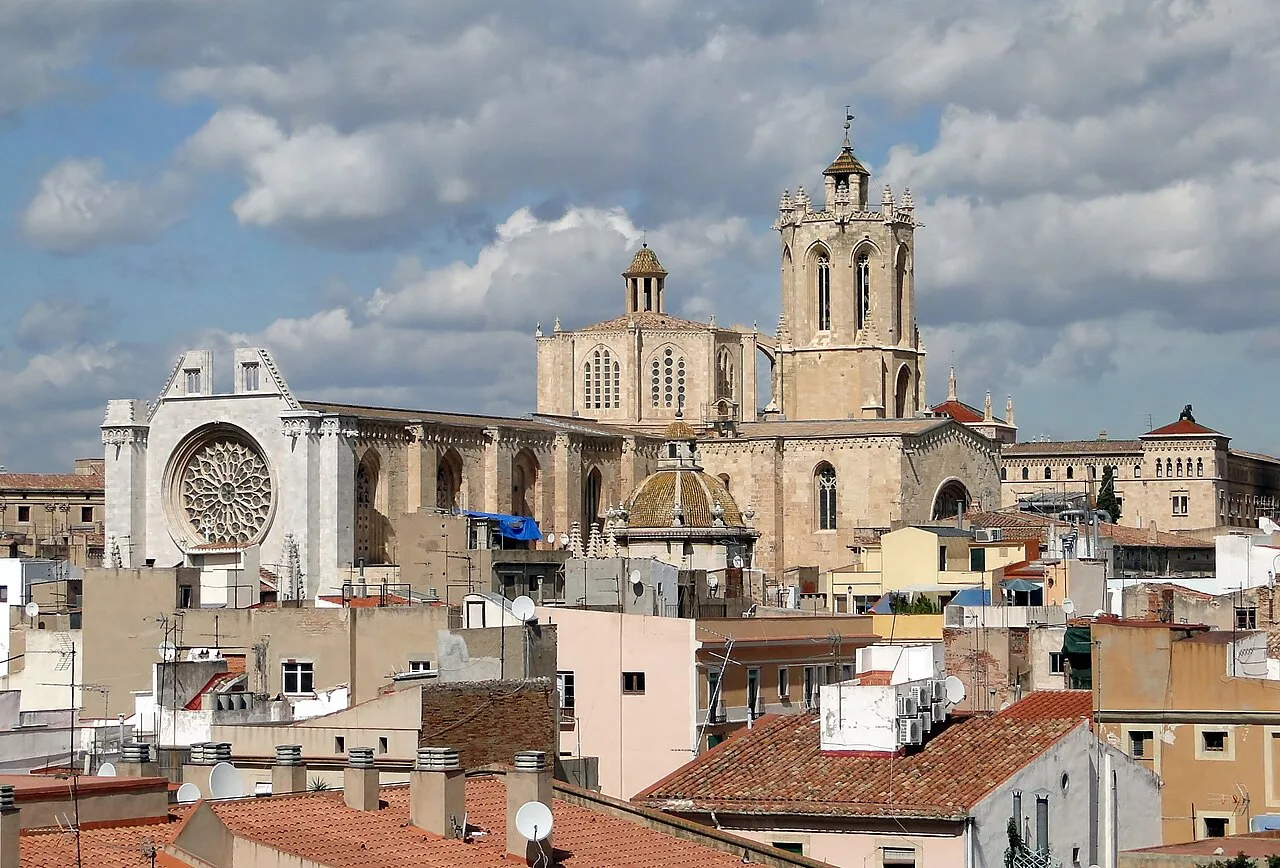 Tarragona Cathedral rising above the old town rooftops.
