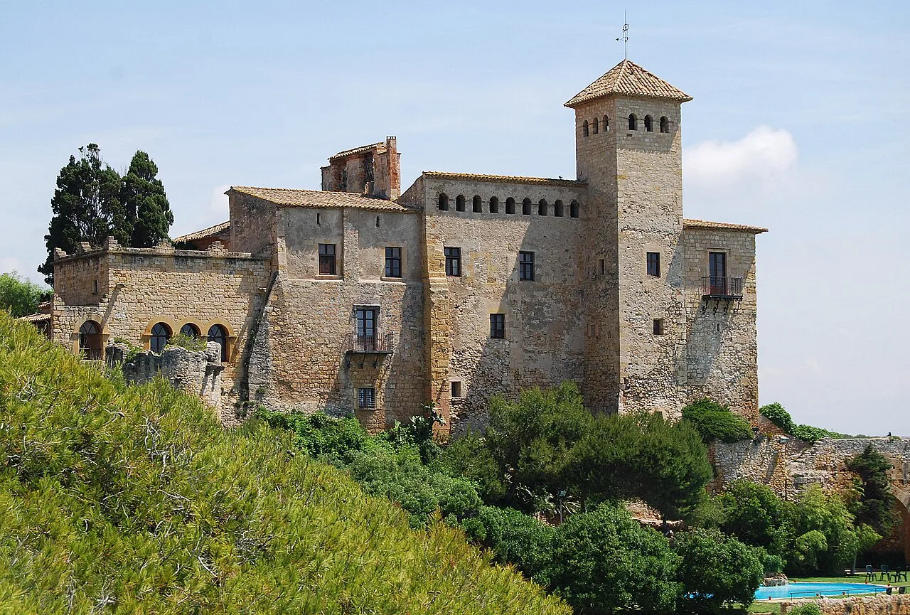 Tamarit Castle on its wooded headland, Tarragona.