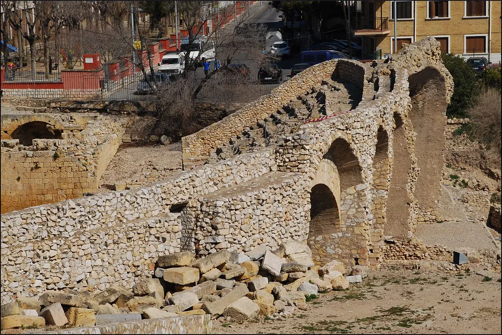 Roman remains of the amphitheatre in Tarragona.