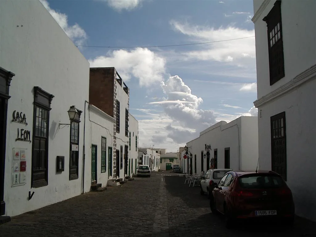 A whitewashed street in Teguise, Lanzarote.