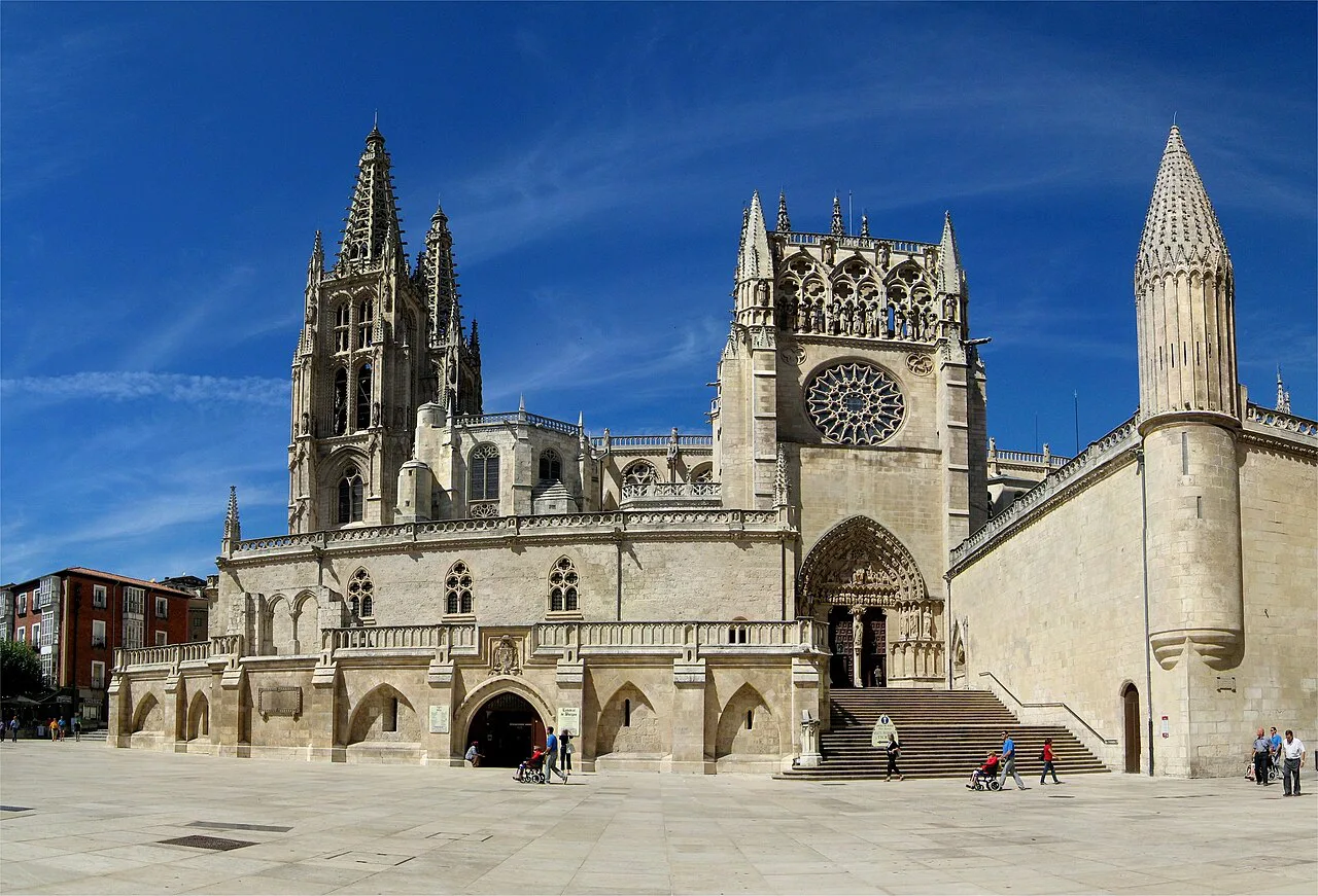 Burgos Cathedral and the square in front of it.