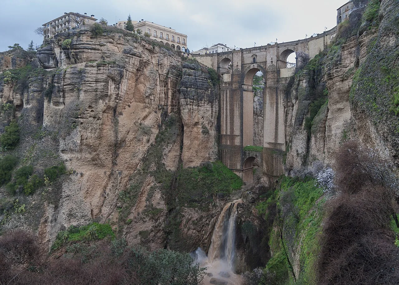 The Puente Nuevo and the gorge below it in Ronda.