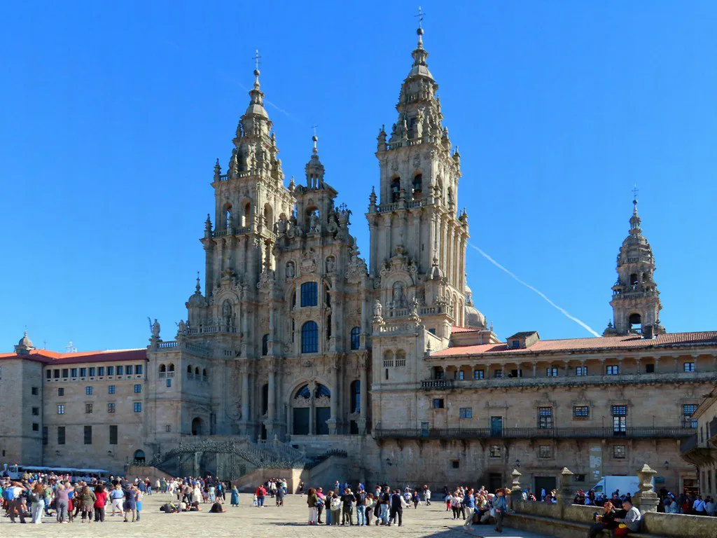 The Obradoiro façade of Santiago de Compostela Cathedral.