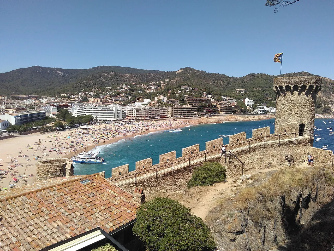 Tossa de Mar's bay and beach seen from the Vila Vella walls.