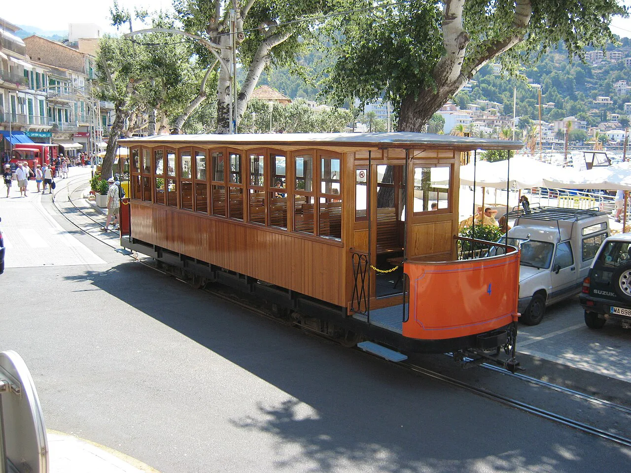 The Sóller tram in Port de Sóller, Mallorca.