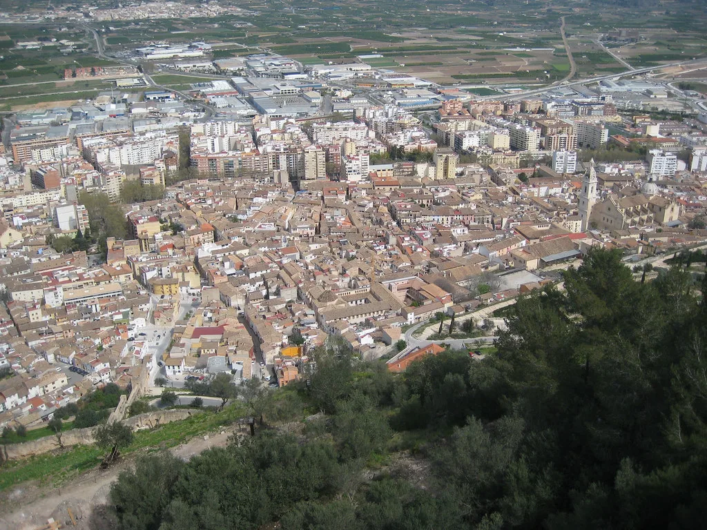 Xàtiva seen from the castle.